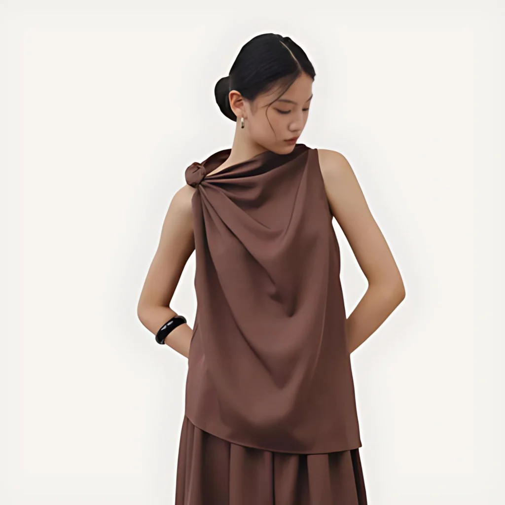 atmauv-mode top-drape blouse-atasan wanita-timeless look
