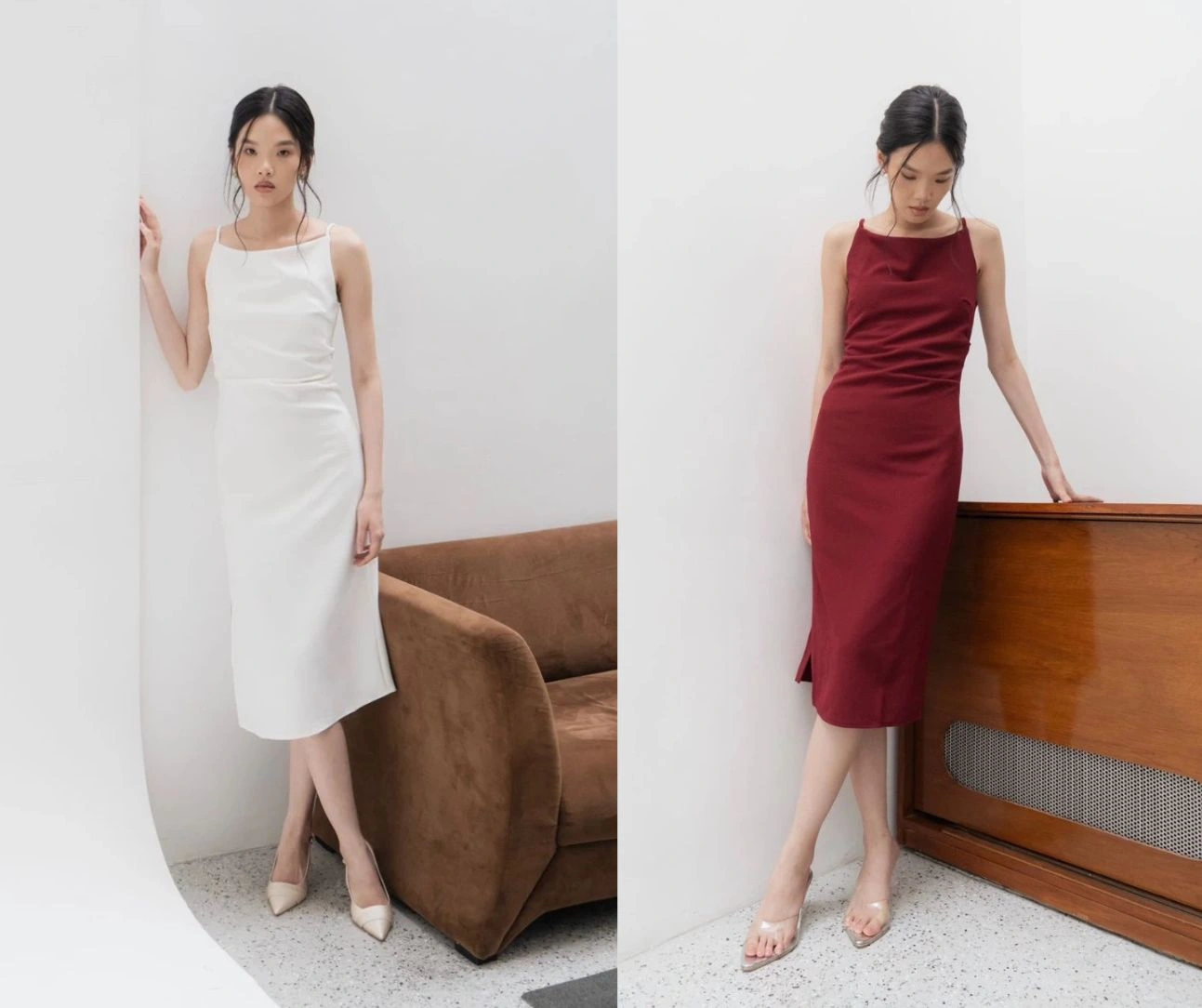 malia dress sleeveness midi dress